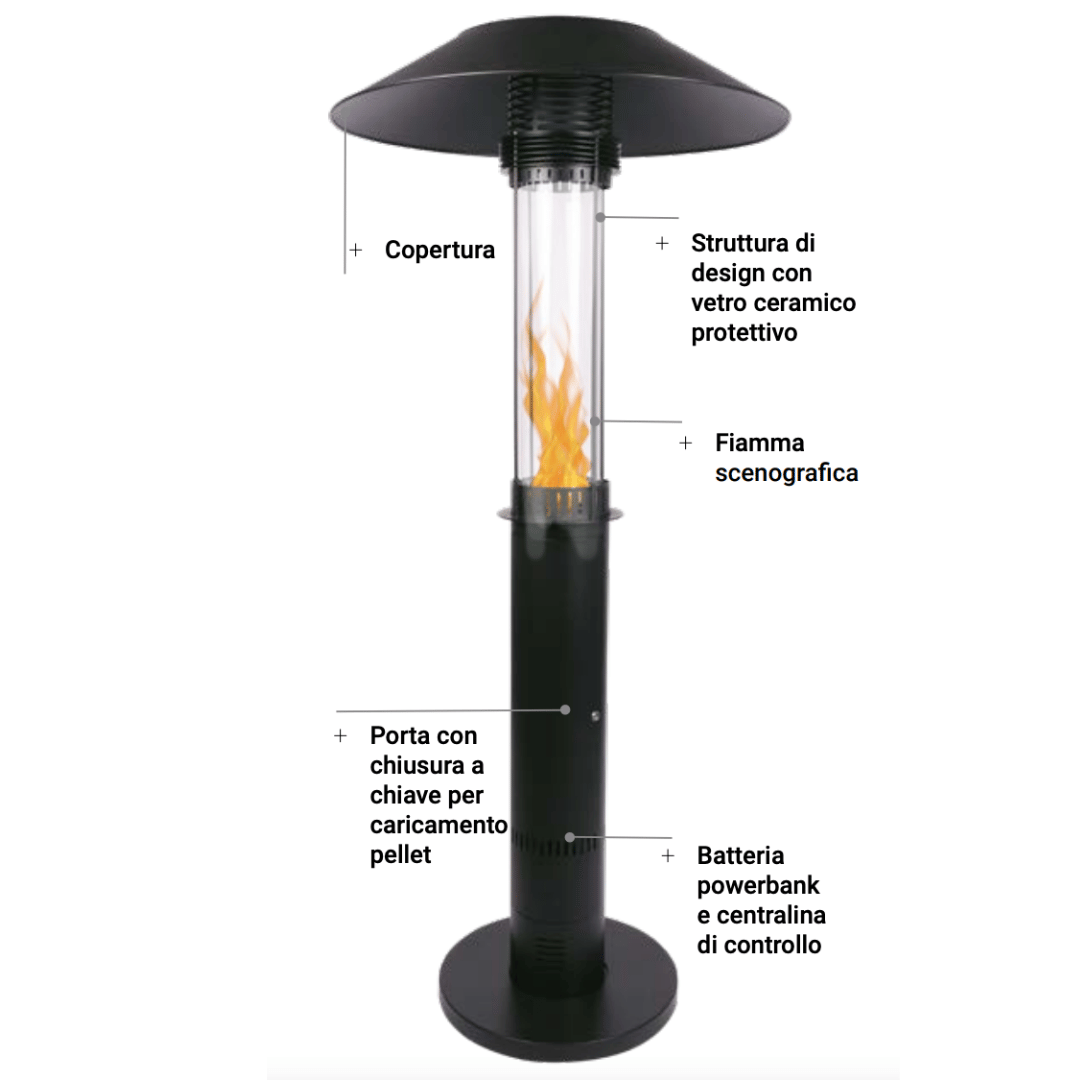 Romolo - Fungo riscaldante a pellet
