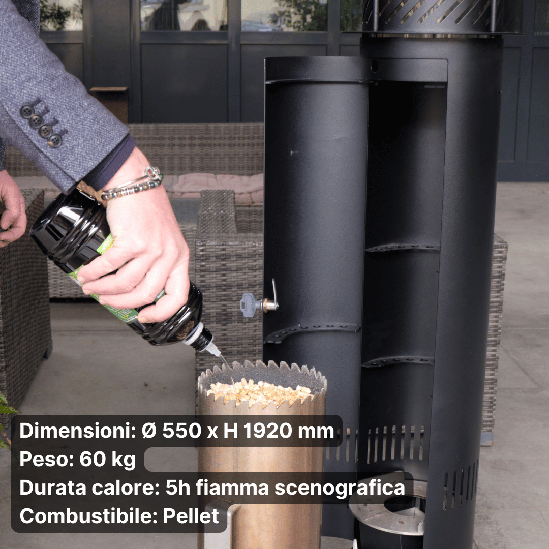 Romolo - Fungo riscaldante a pellet